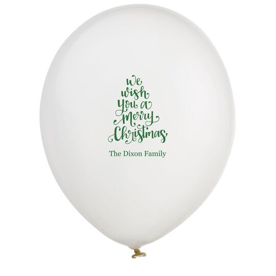 Hand Lettered We Wish You A Merry Christmas Latex Balloons